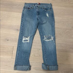 Tommy Hilfiger Blue Distressed Boyfriend Jeans